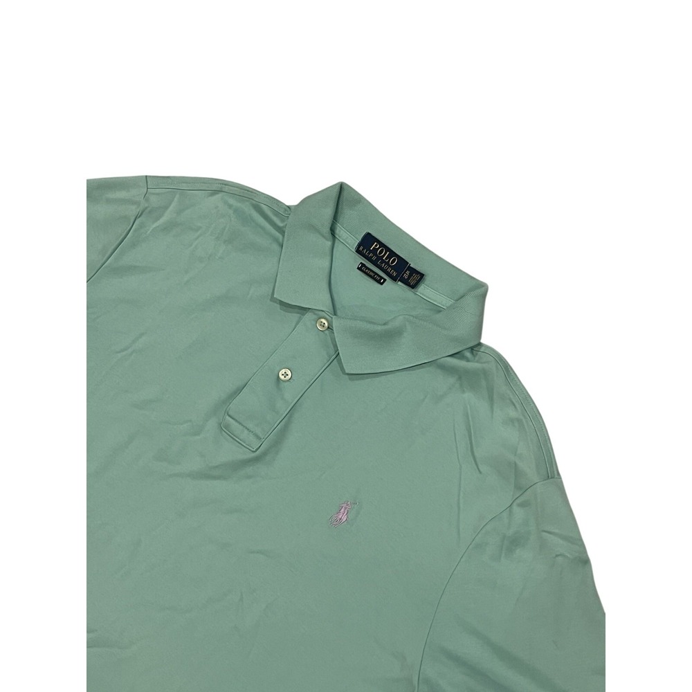 Men's Polo Ralph Lauren Classic Fit Teal Polo Cotton Short Sleeve Shirt XL